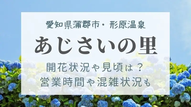 形原あじさいの里の開花状況は 22の見頃や駐車場 混雑状況も