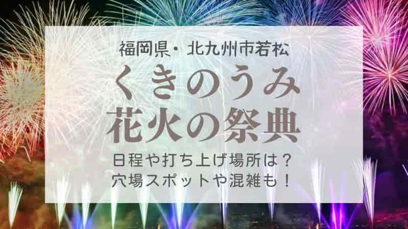 くきのうみ花火の祭典22の穴場6選 屋台や打ち上げ場所 交通