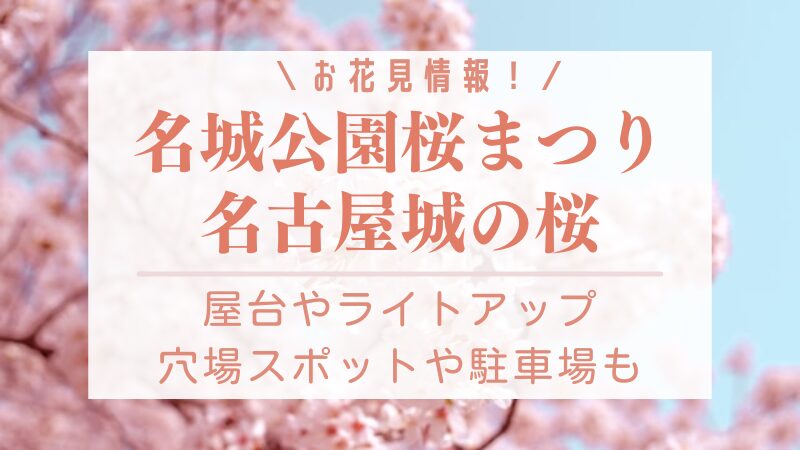 名城公園桜まつり2024の屋台やライトアップ時間は？花見で混雑を避ける方法も！
