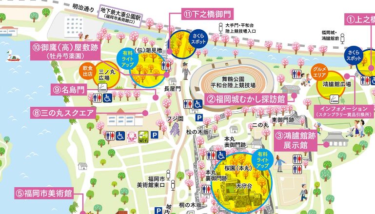福岡城桜まつりのマップ