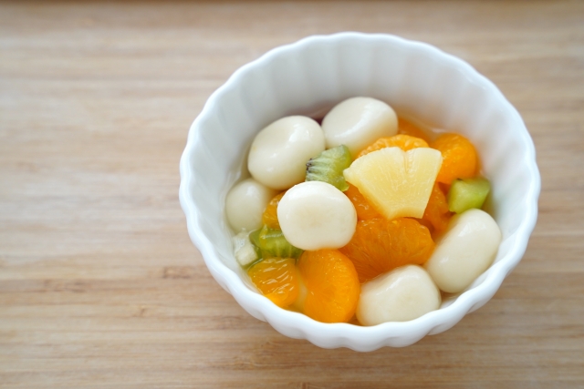 米粉団子の調理例（白玉フルーツ）の画像